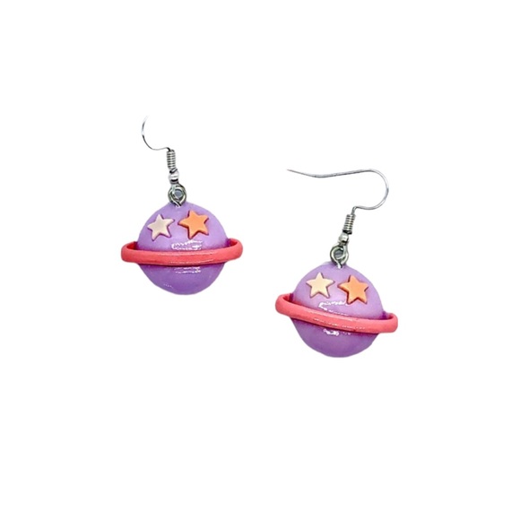 Pastel Planet Dangle Earrings - Picture 1 of 2